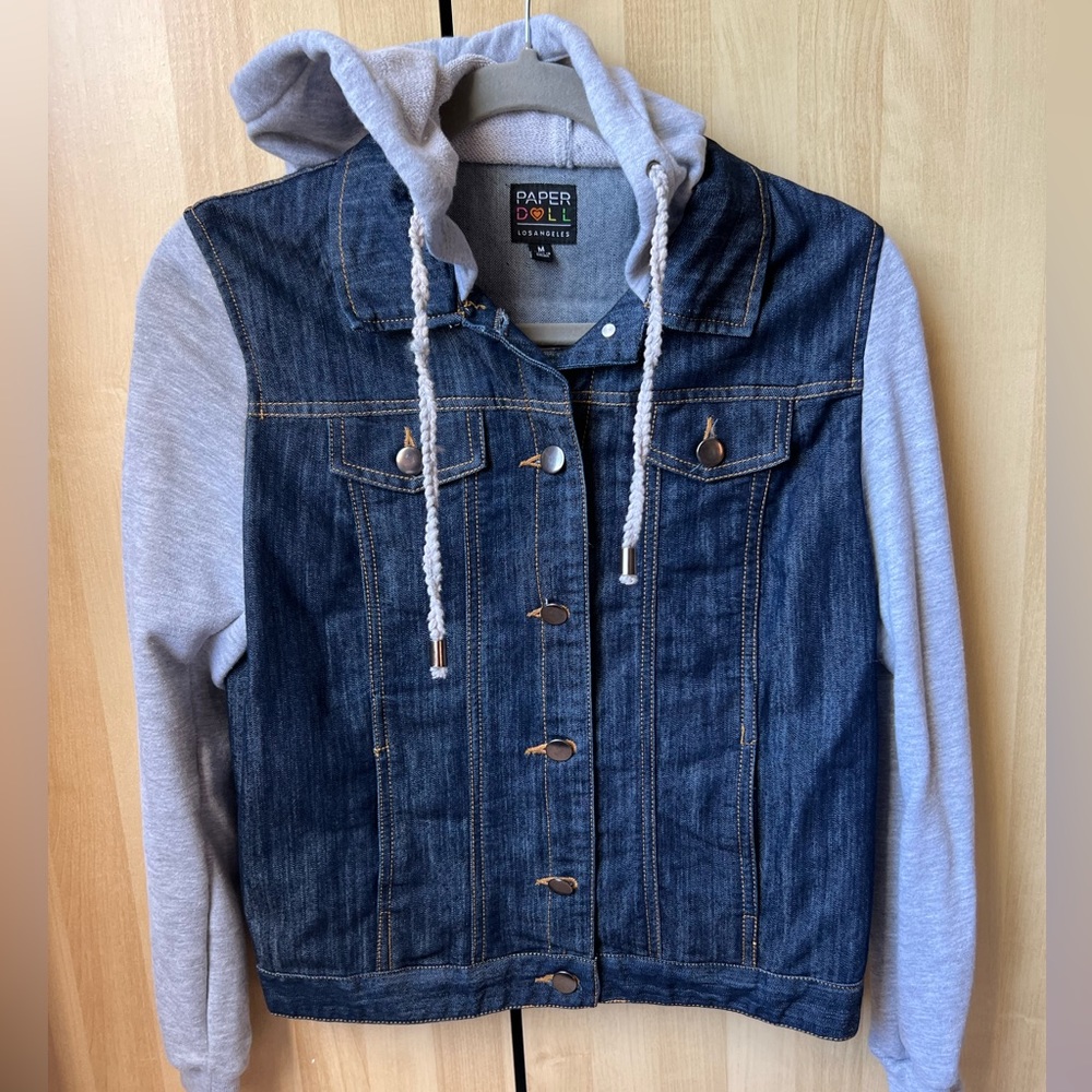 Paper Doll | Medium Denim blue and gray button up jacket